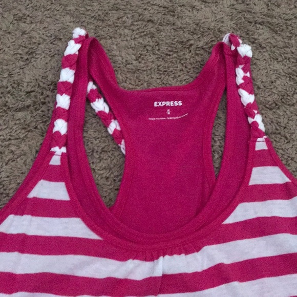 Express Pink and white stripe tank top - Picture 2 of 3